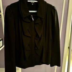 Apartment 9 Black Blazer with zipper and ruffles